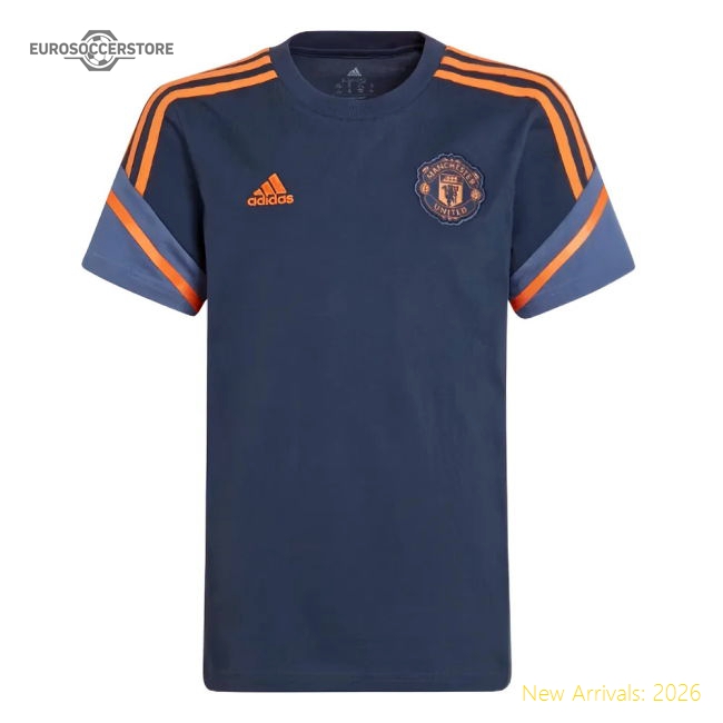 2022-2023 Man Utd Training Tee (Crew Navy) - Kids (SHAW 23)-Football Jersey Hub
