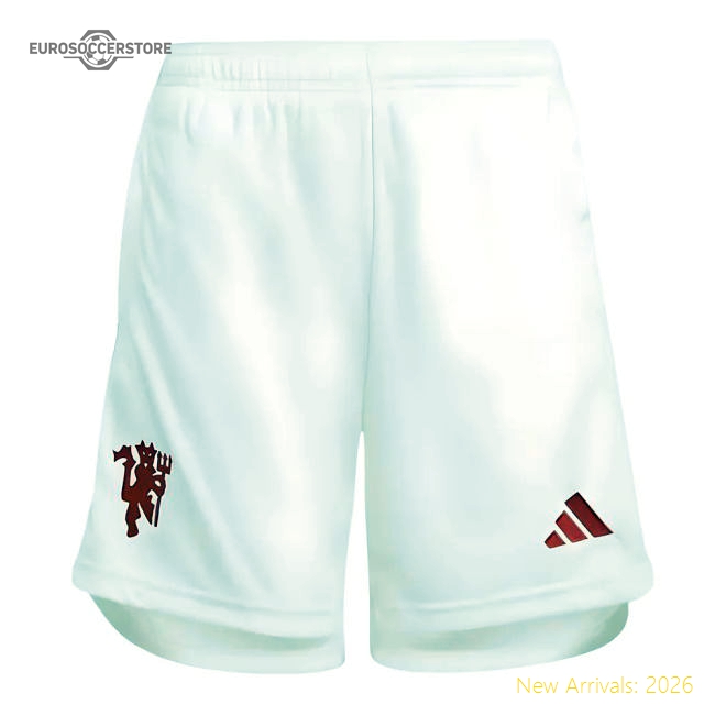2023-2024 Man Utd Third Shorts (White) - Kids-Football Jersey Hub
