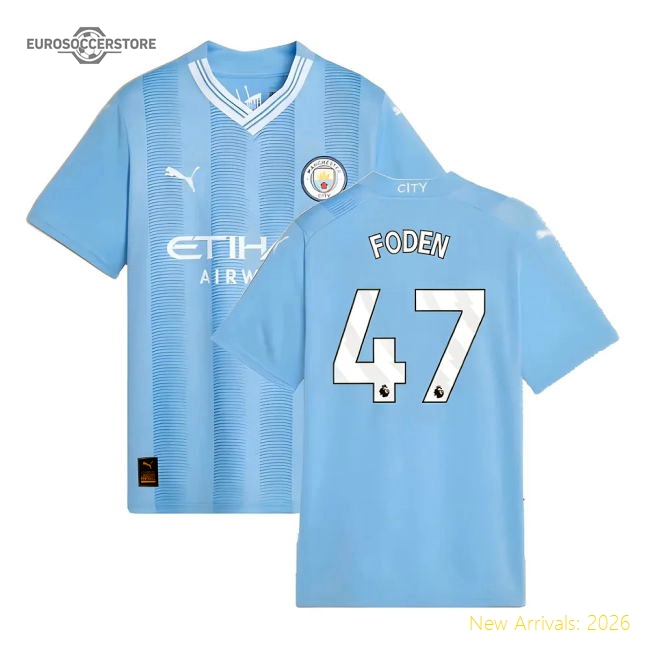 2023-2024 Man City Home Shirt (Kids) (FODEN 47)-Football Shirts Shop