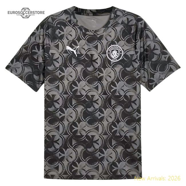 2025-2026 Man City Warm Up Jersey (Black) (Grealish 10)-Football Shirts Shop