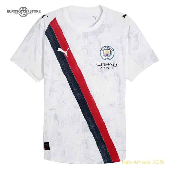 2025-2026 KIDSUPER x Manchester City CWC Authentic Shirt (White) (Mahrez 26)-Football Jersey Hub