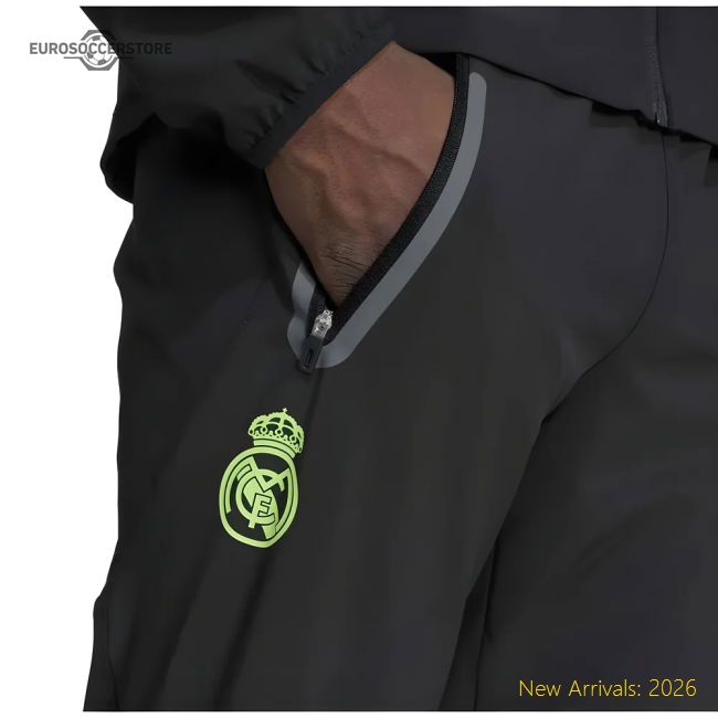 2025-2026 Real Madrid Pro Vis Tech Travel Pants (Black)-BuySoccerJersey Hub
