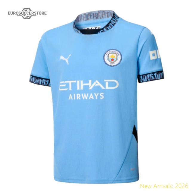 2024-2025 Man City Home Shirt (Kids) (Kelly 9)-Football Shirts Shop