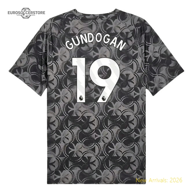 2025-2026 Man City Warm Up Jersey (Black) (Gundogan 19)-Football Shirts Shop