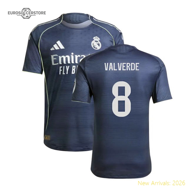 2025-2026 Real Madrid Authentic Away Shirt (Valverde 8)-Football Shirts Shop