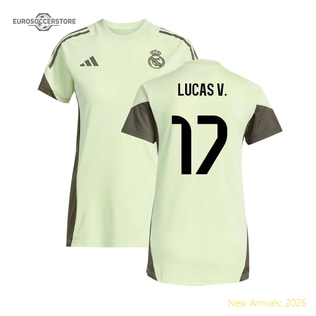 2025-2026 Real Madrid Training Jersey (Almost Lime) - Womens (Lucas V. 17)-Football Shirts Shop