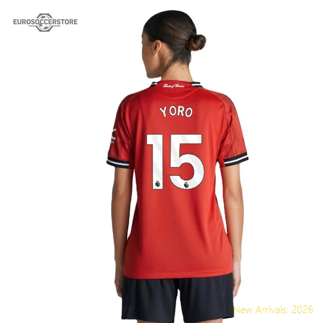 2025-2026 Man Utd Authentic Home Shirt (Womens) (Yoro 15)-Football Jersey Hub