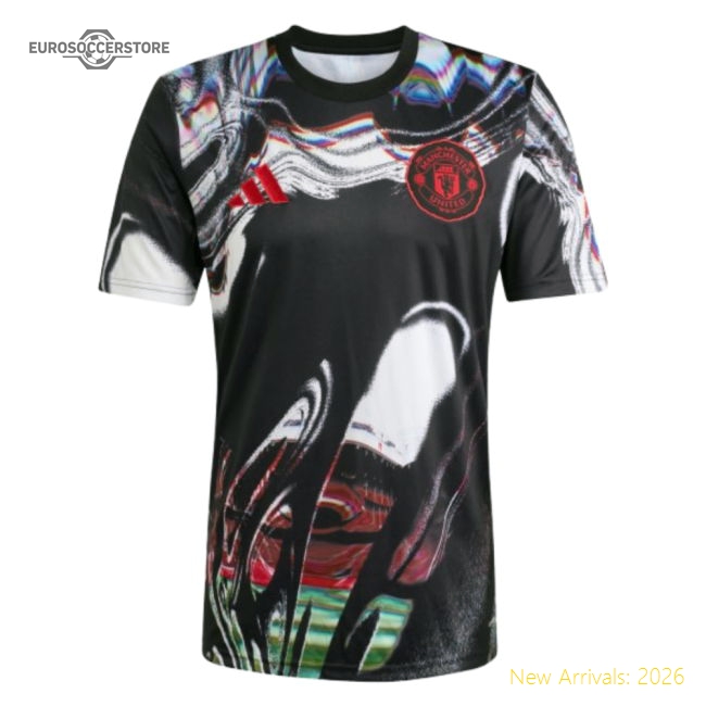 2025-2026 Man Utd Pre Match Shirt (Black)-Football Jersey Hub