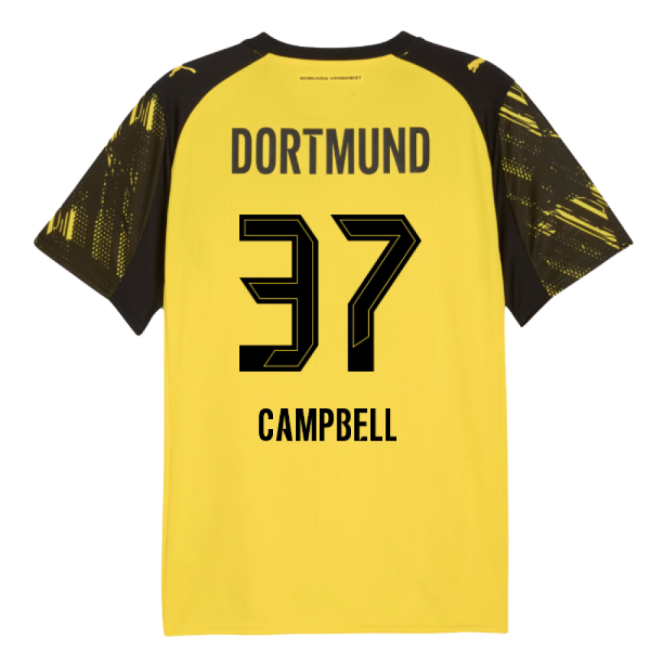 2025-2026 Borussia Dortmund Home Shirt (Campbell 37)-Football Jersey Hub