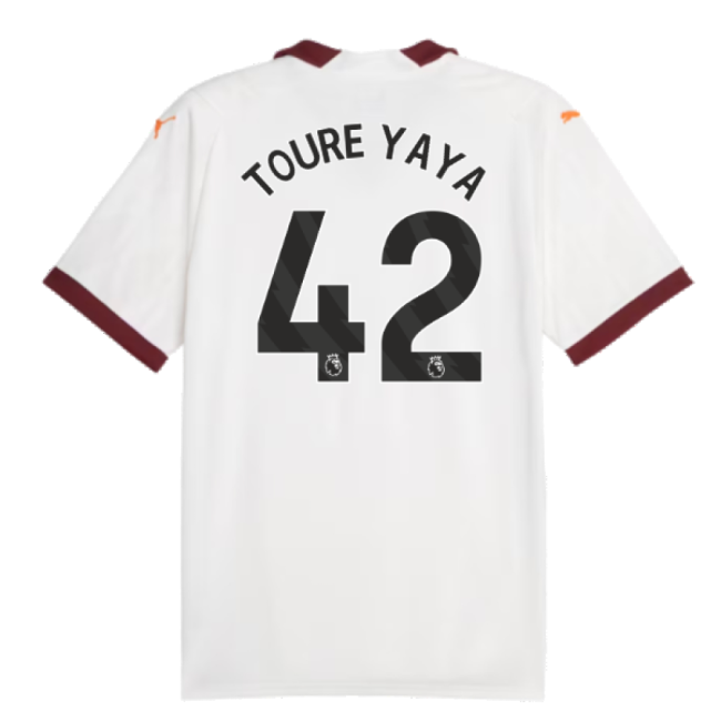 2023-2024 Man City Away Shirt (TOURE YAYA 42)-Football Jersey Hub