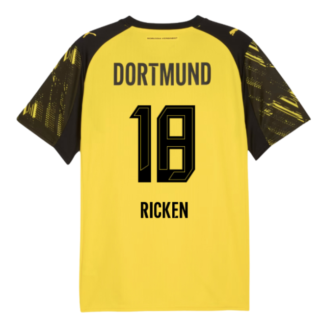 2025-2026 Borussia Dortmund Home Shirt (Ricken 18)-Football Jersey Hub