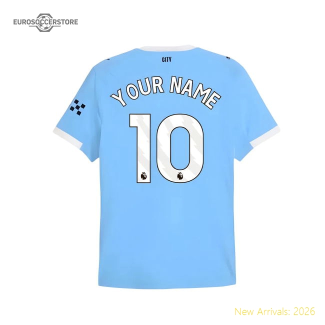 2025-2026 Man City Authentic Home Shirt (Your Name)-Football Shirts Shop