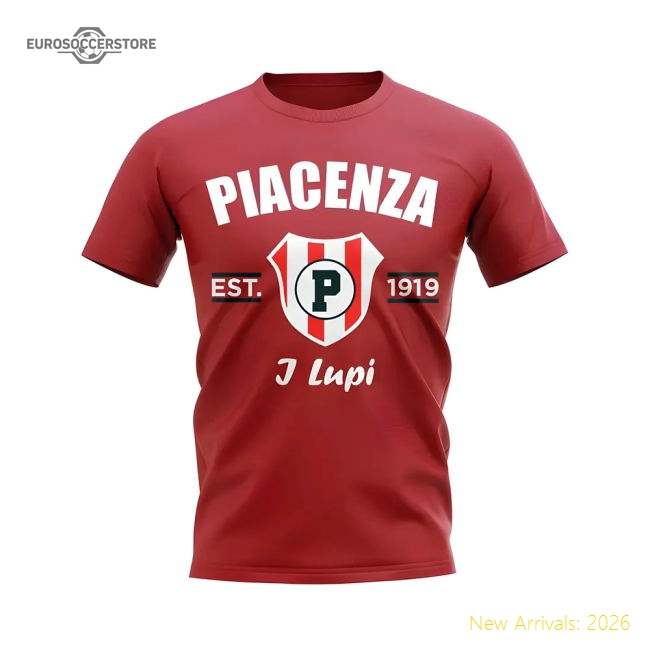 Piacenza Established Football T-Shirt (Red)-Vantage Point Soccer