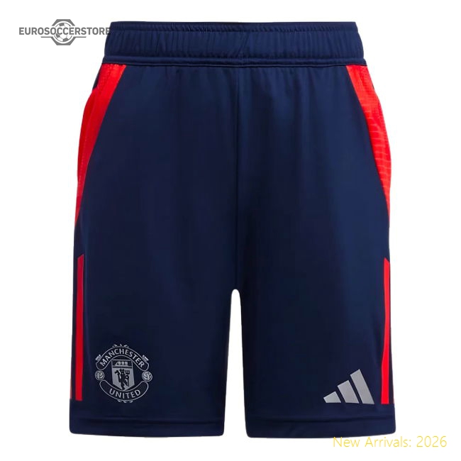 2024-2025 Man Utd Downtime Shorts (Night Indigo)-Football Jersey Hub