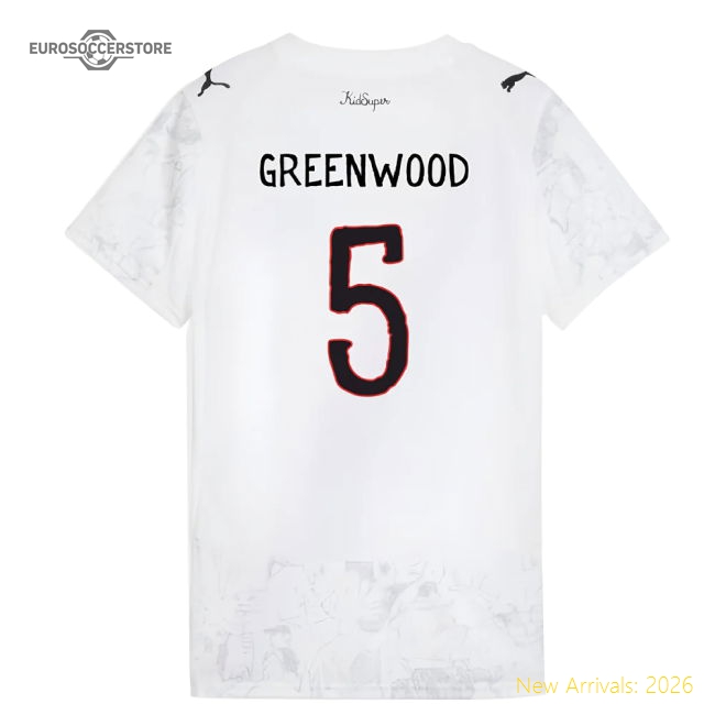 2025-2026 KIDSUPER x Manchester City CWC Shirt (White) - Womens (Greenwood 5)-Football Shirts Shop