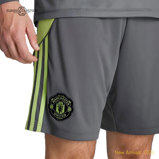2025-2026 Man Utd Home Goalkeeper Shorts (Grey)-Football Jersey Hub
