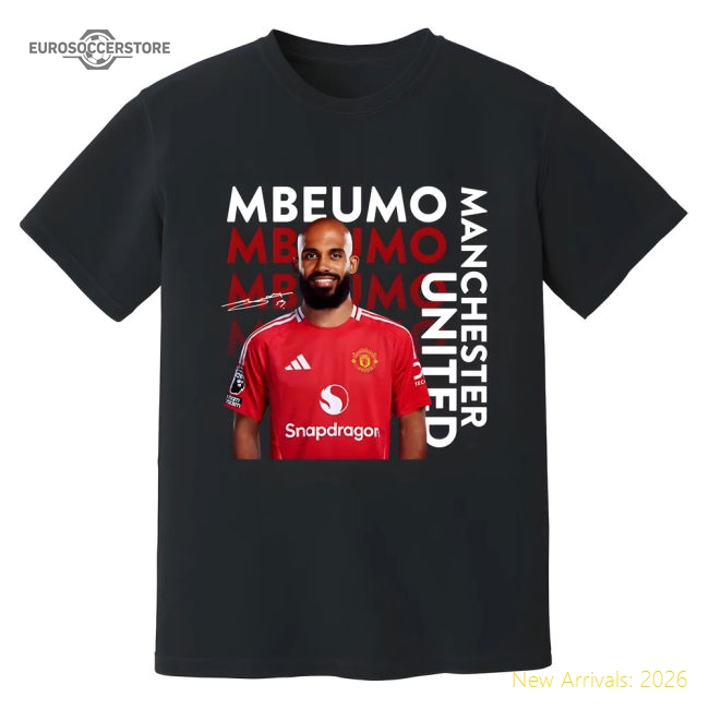 Bryan Mbeumo Man United New Signing T-Shirt (Black)-Football Jersey Hub