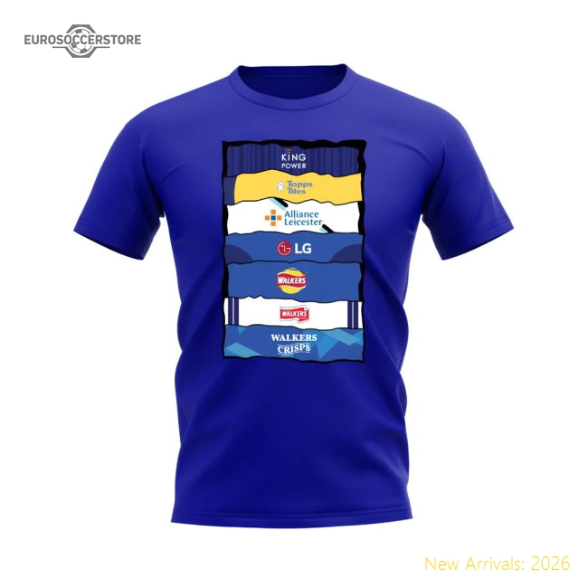 Leicester Sponsor History T-shirt (Royal Blue)-Vantage Point Soccer