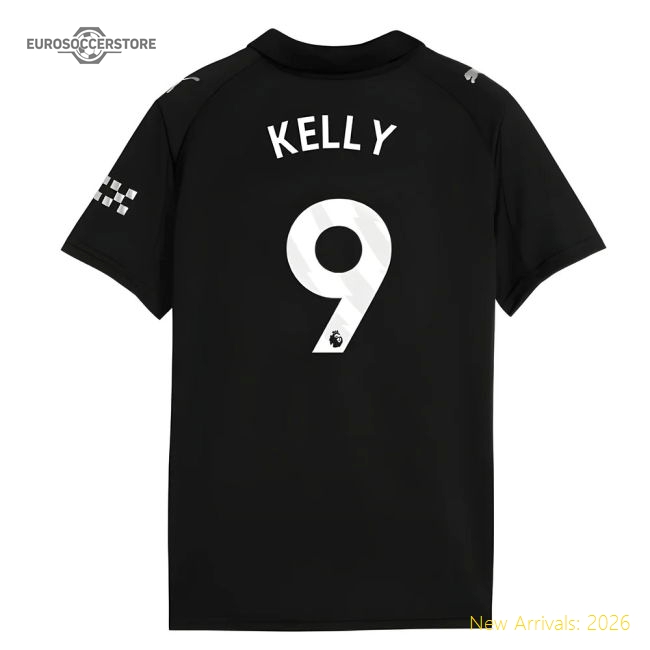 2025-2026 Man City Away Shirt (Kids) (Kelly 9)-Football Jersey Hub