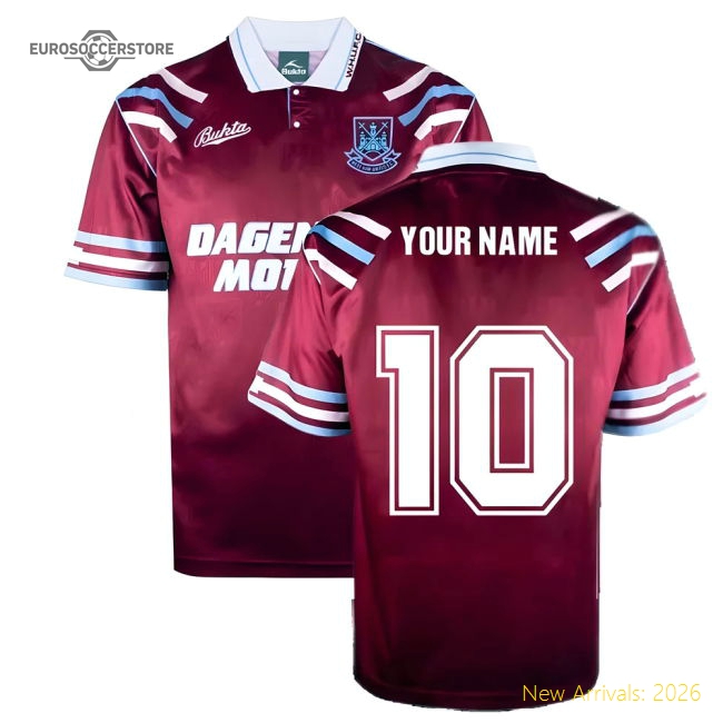 West Ham United 1992 Retro Football Shirt (Your Name)-Vantage Point Soccer