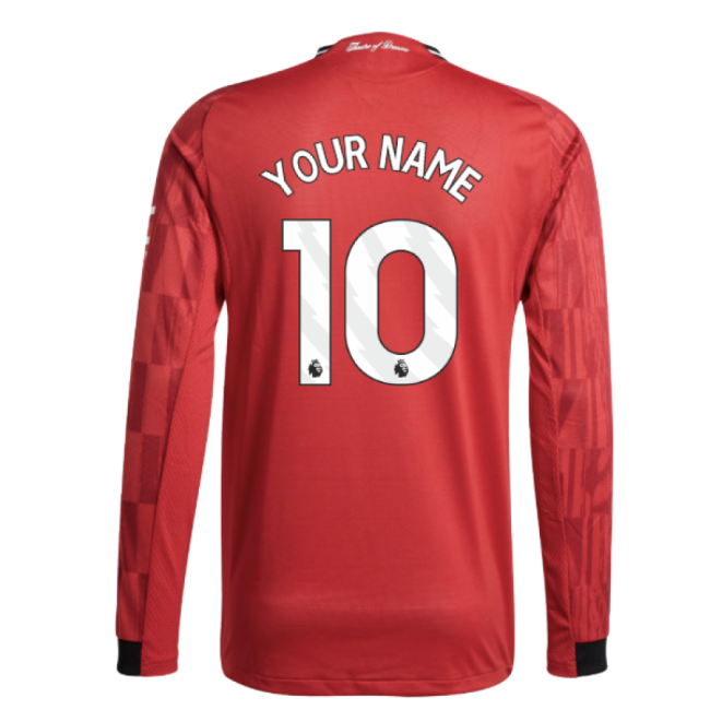 2025-2026 Man Utd Authentic Long Sleeve Home Shirt (Your Name)-Football Jersey Hub