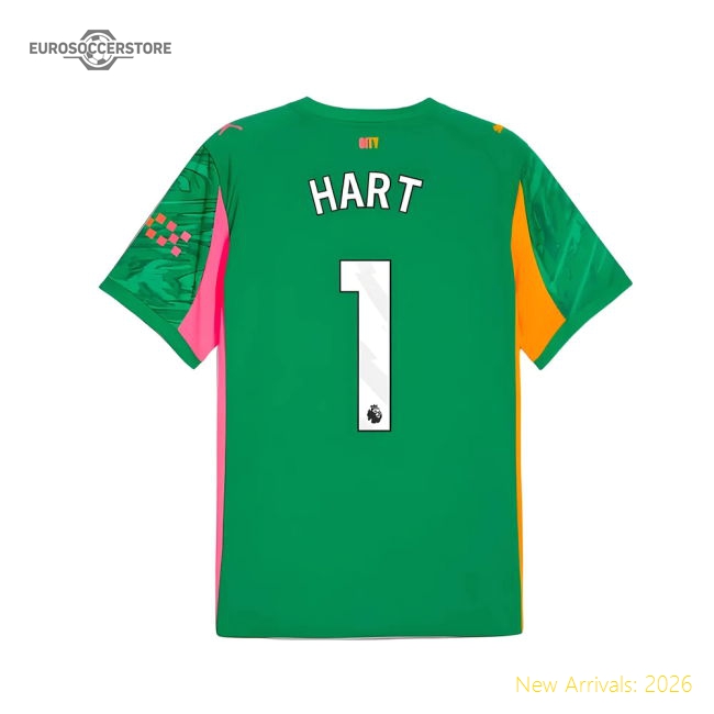 2025-2026 Man City Goalkeeper Away Shirt (Green) (Hart 1)-Football Jersey Hub