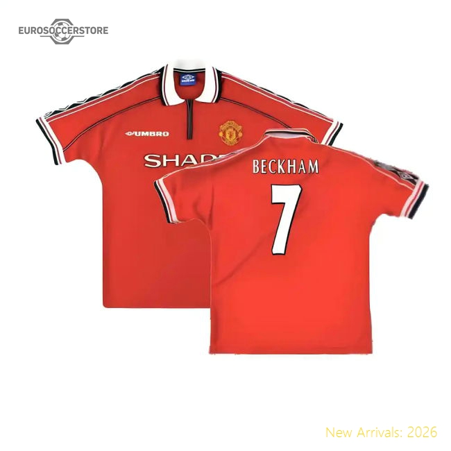 Manchester United 1998-2000 Home Shirt (XXL) (Excellent) (Beckham 7)-Football Jersey Hub