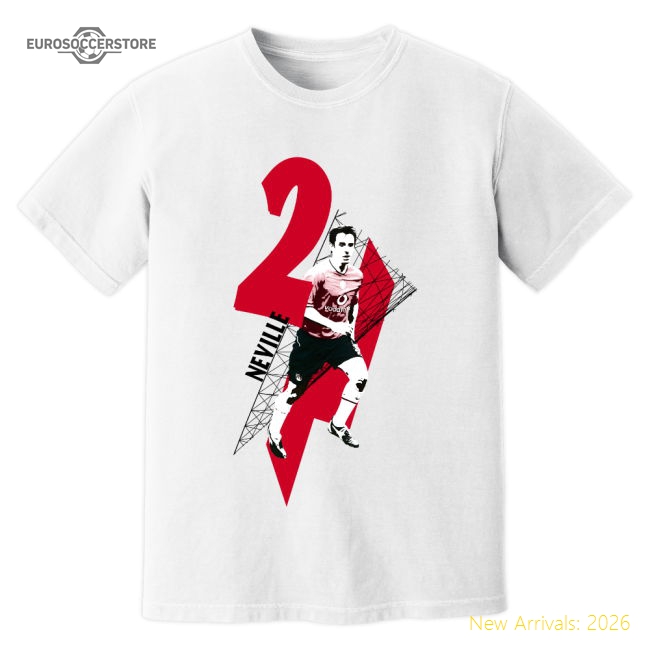 Gary Neville Man United Premier League Legend T-Shirt (White)-Football Jersey Hub