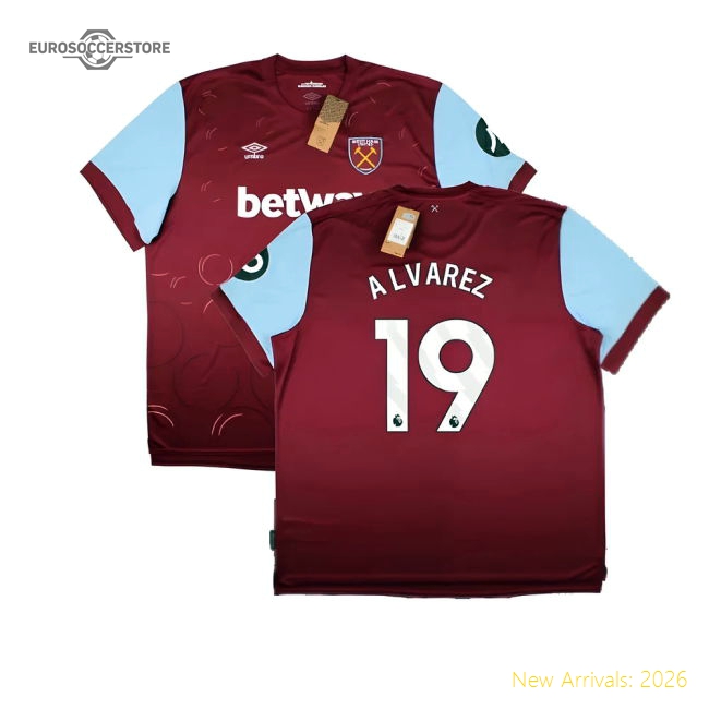 2023-2024 West Ham United Home Shirt (ALVAREZ 19)-Vantage Point Soccer