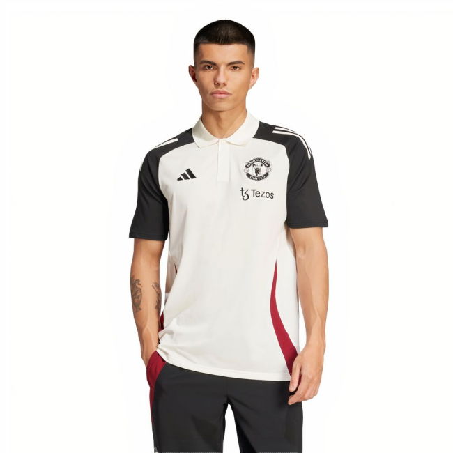 2024-2025 Man Utd Polo Shirt (Off White)-Football Jersey Hub