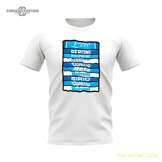 Napoli Shirt Sponsor History T-shirt (White)-Vantage Point Soccer