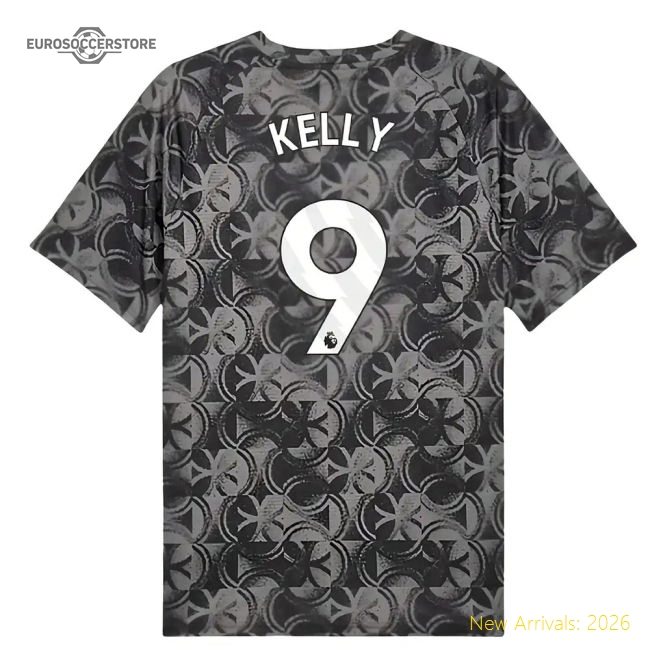 2025-2026 Man City Warm Up Jersey (Black) (Kelly 9)-Football Shirts Shop
