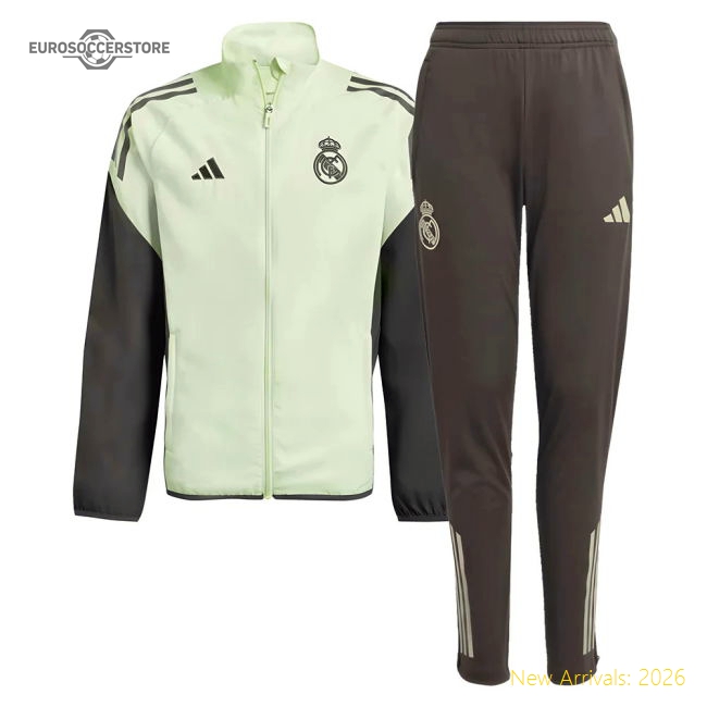 2025-2026 Real Madrid Tracksuit (Almost Lime) - Kids-BuySoccerJersey Hub