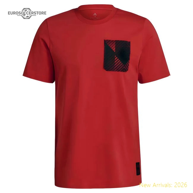 Man Utd 2021-2022 STR Graphic Tee (Red)-Football Jersey Hub