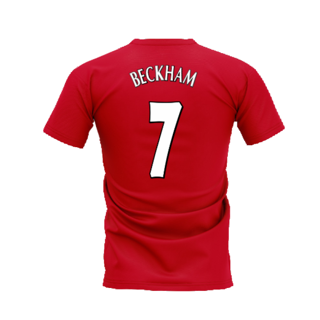 Manchester United 1998-1999 Retro Shirt T-shirt (Red) (Beckham 7)-Football Jersey Hub