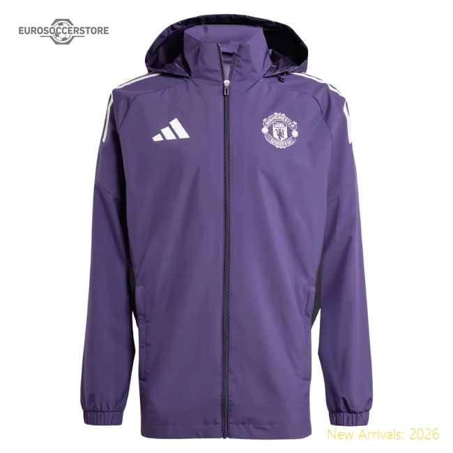 2025-2026 Man Utd Allweather Jacket (Aurora Plum)-Football Jersey Hub