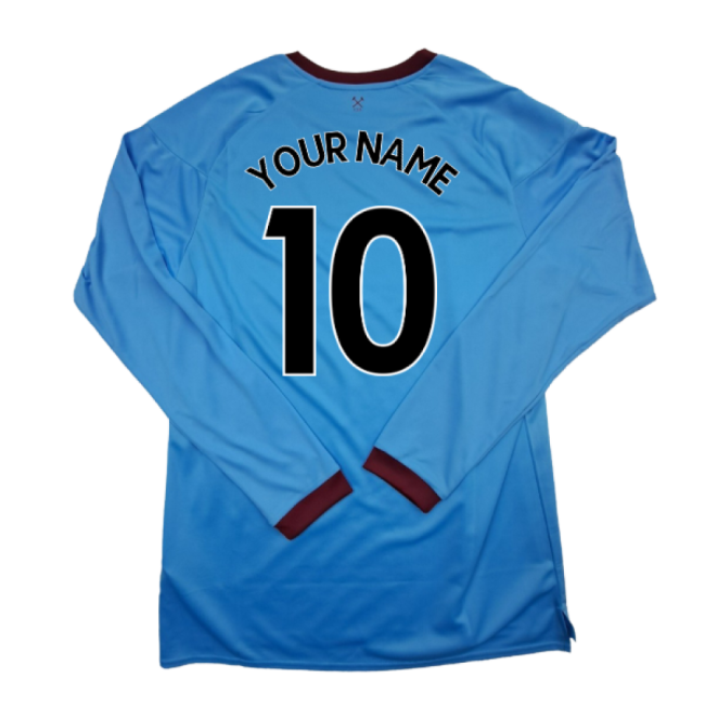 2020-2021 West Ham Long Sleeve Away Shirt (Your Name)-Vantage Point Soccer