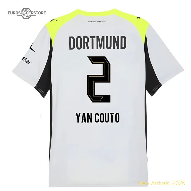 Borussia Dortmund 2025-2026 Away Uniform Football Jersey-Jersey Chest: 2026 World Cup Soccer Kits