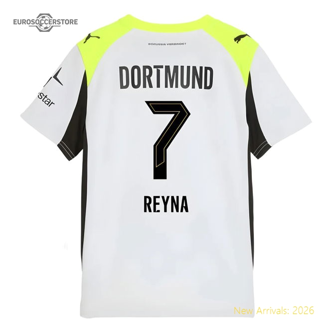 2025-2026 Borussia Dortmund Away Shirt (Kids) (Reyna 7)-Football Jersey Hub