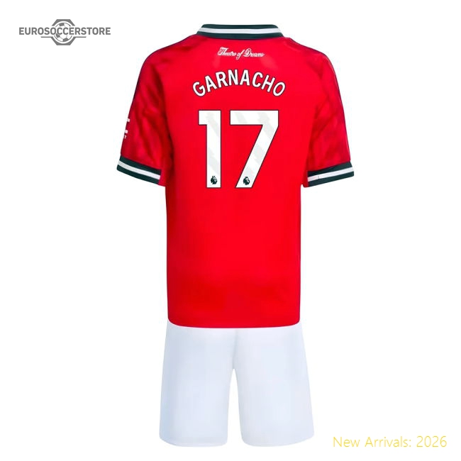 2025-2026 Man Utd Home Mini Kit (Garnacho 17)-Football Jersey Hub