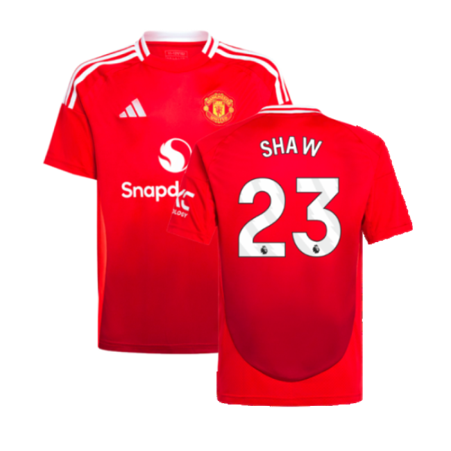 2024-2025 Man Utd Home Shirt (Kids) (Shaw 23)-Football Jersey Hub