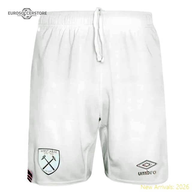 2023-2024 West Ham Away Shorts (White)-Vantage Point Soccer