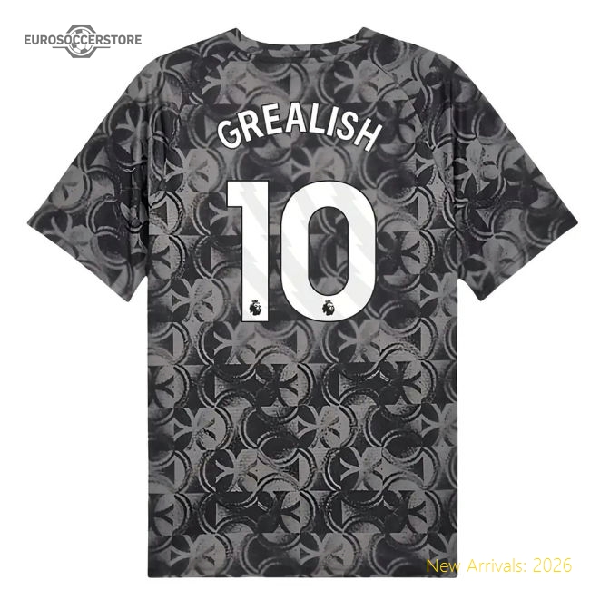 2025-2026 Man City Warm Up Jersey (Black) (Grealish 10)-Football Shirts Shop