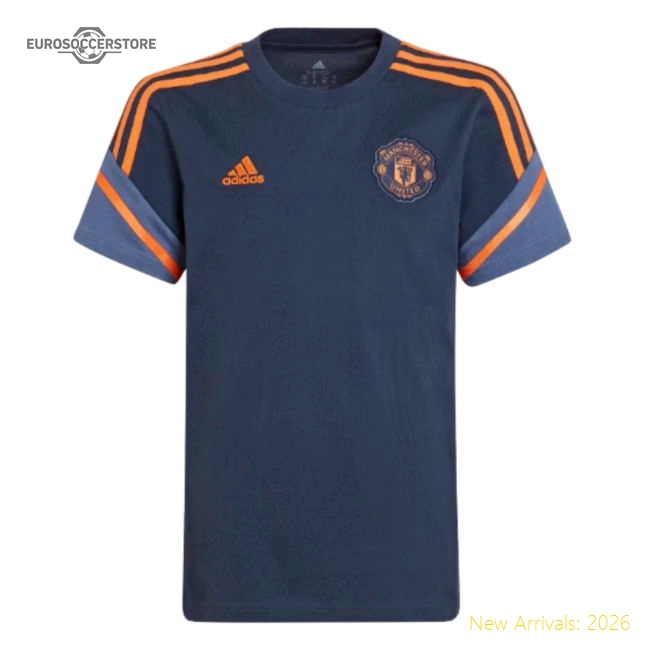 2022-2023 Man Utd Training Tee (Crew Navy) - Kids-Football Jersey Hub