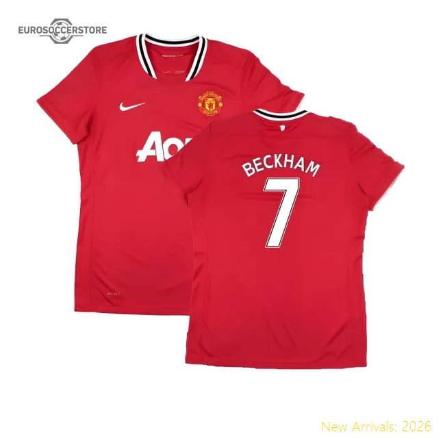 Manchester United 2011-12 Home Shirt (Women\'s) ((Very Good) M) (BECKHAM 7)-Football Jersey Hub