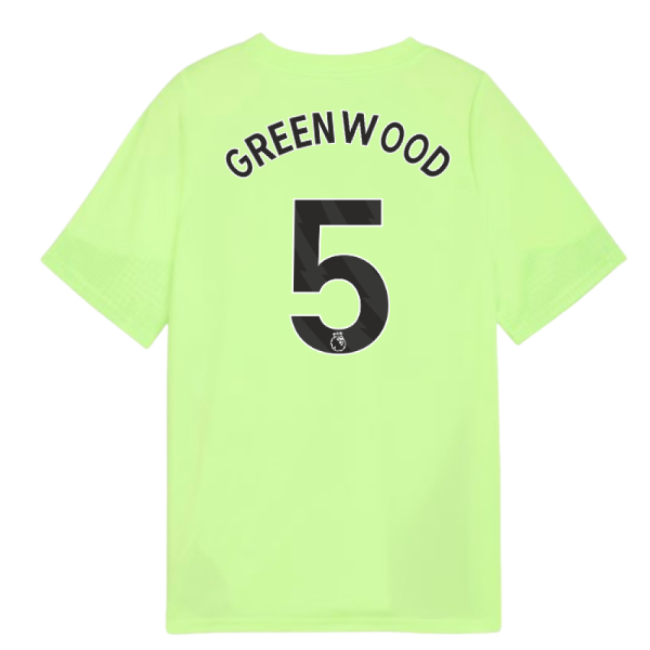 2025-2026 Man City Training Jersey (Fizzy Apple) - Kids (Greenwood 5)-Football Shirts Shop