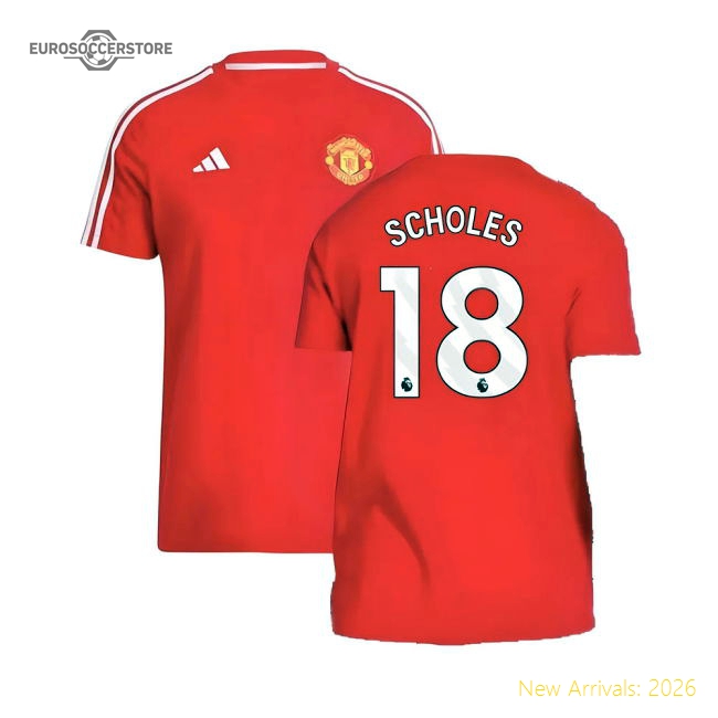 2024-2025 Man Utd DNA Tee (Red) (Scholes 18)-Football Jersey Hub