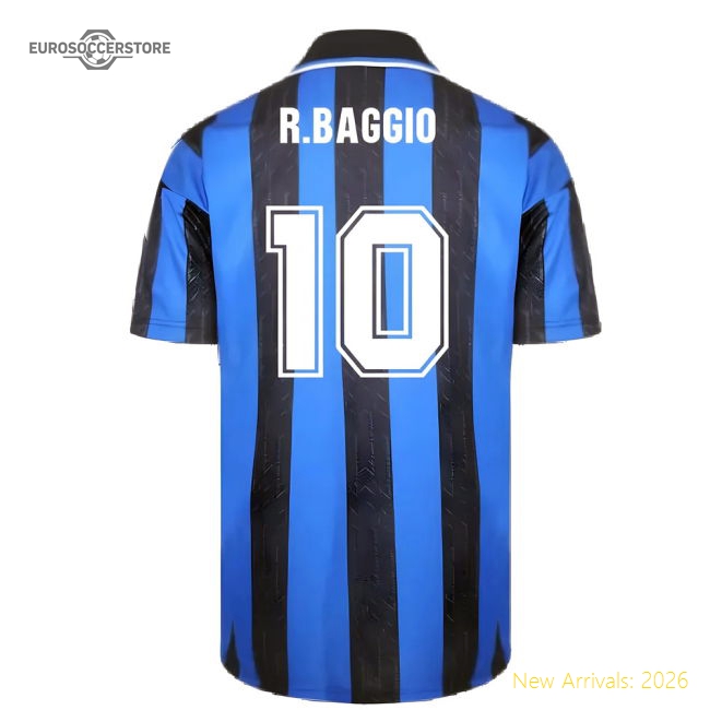1998 Inter Milan Score Draw Home Shirt (R.Baggio 10)-Football Shirts Shop