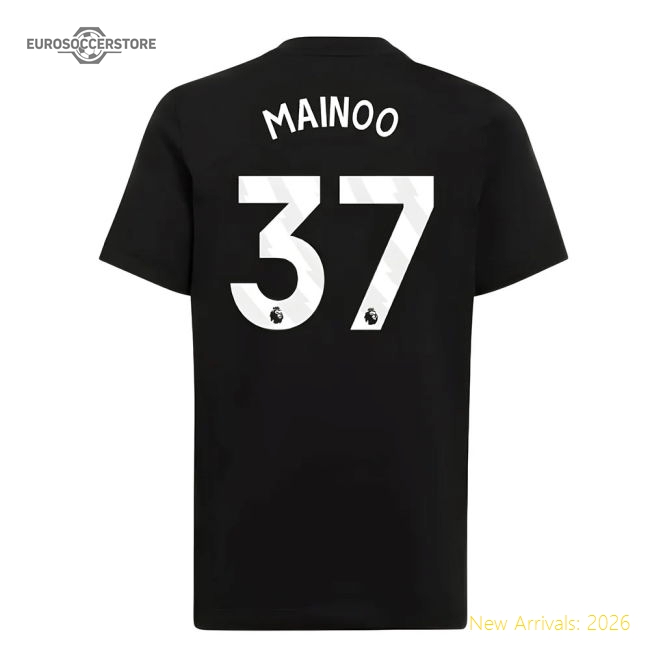 2025-2026 Man Utd EU Training Tee (Black) (Mainoo 37)-Football Jersey Hub