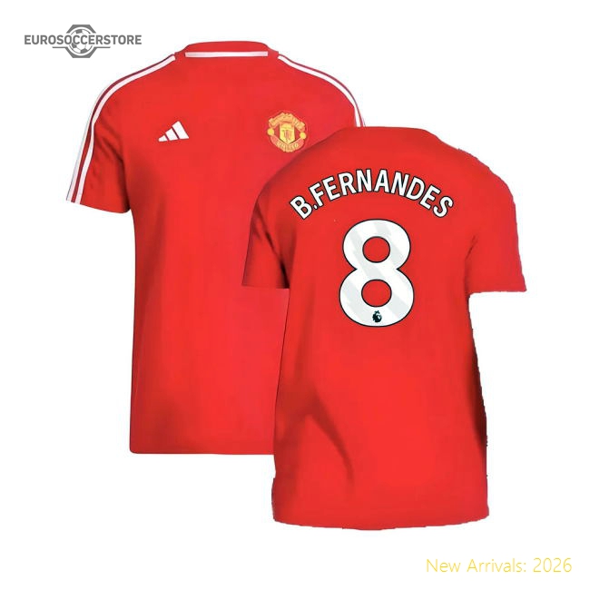 2024-2025 Man Utd DNA Tee (Red) (B.Fernandes 8)-Football Jersey Hub